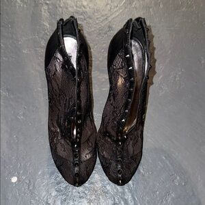 BCBGeneration Black Lace Heels